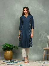 Printed Denim Kurta